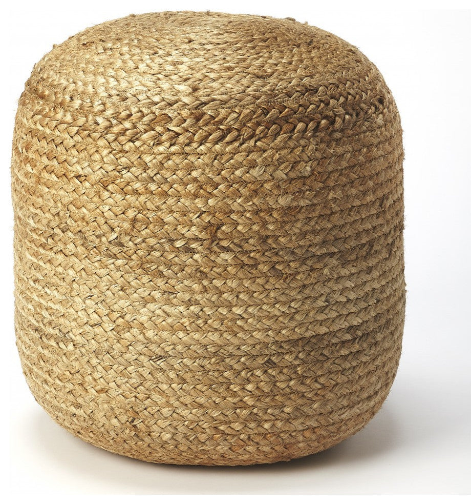 16" Jute Round Pouf Ottoman