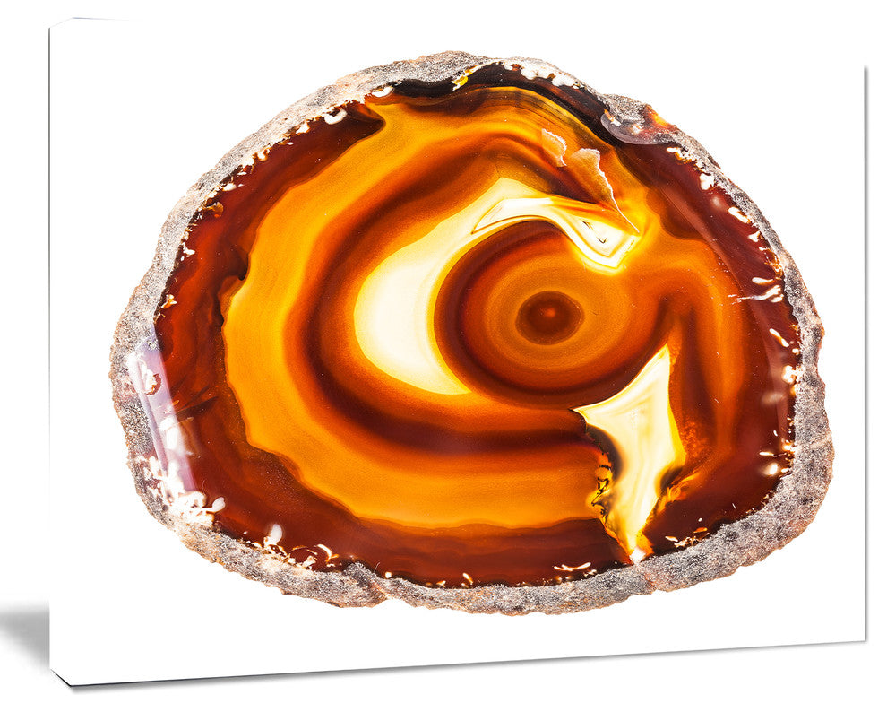 Vibrant Agate Geode Slice, Large Abstract Canvas Artwork, 20"x12"