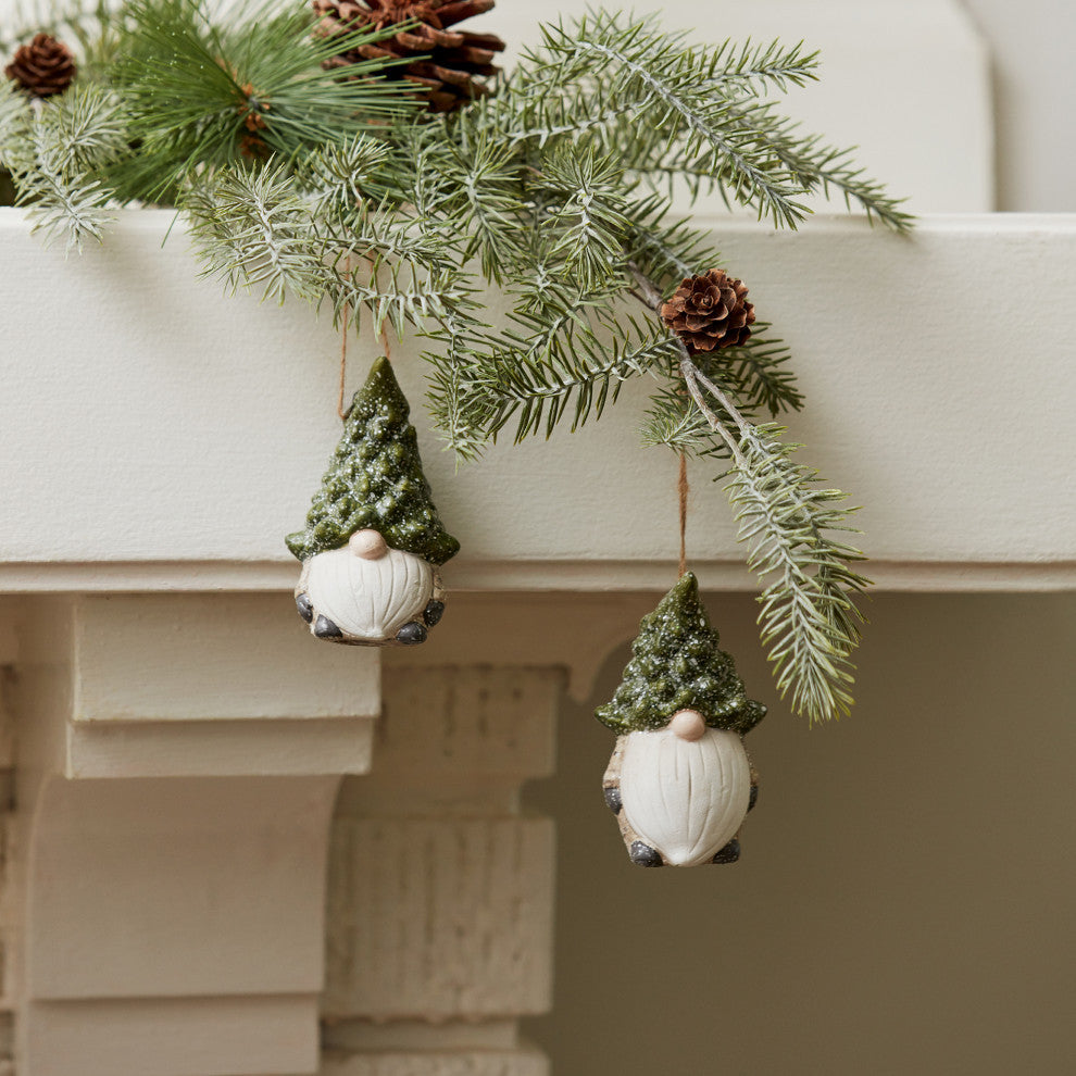 Gnome With Tree Hat Ornament, 6-Piece Set