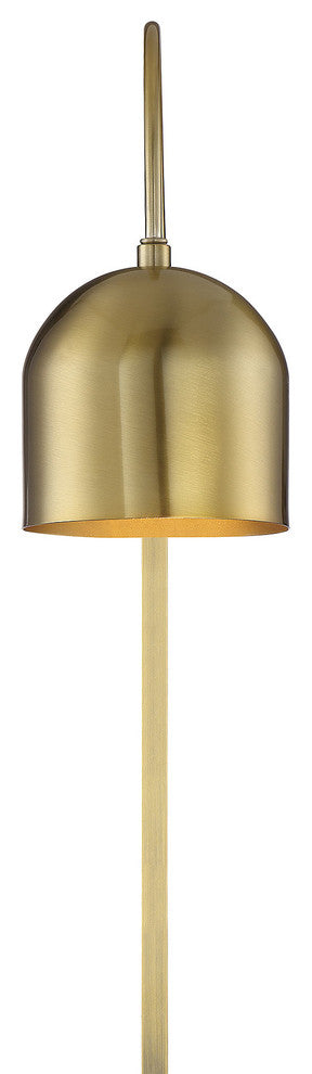 1-Light Adjustable Wall Sconce, Brass