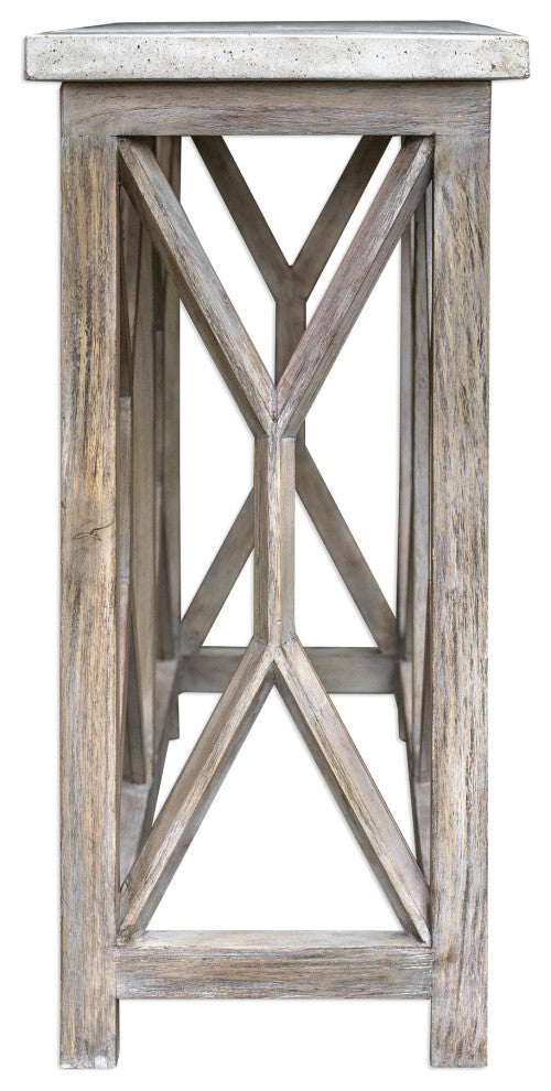 Uttermost Catali Ivory Stone Console Table