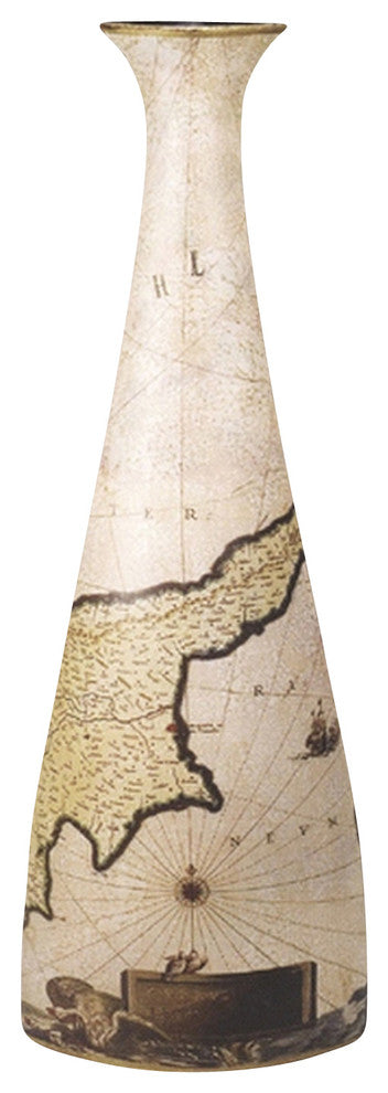 Porcelain Nautical Map Vase