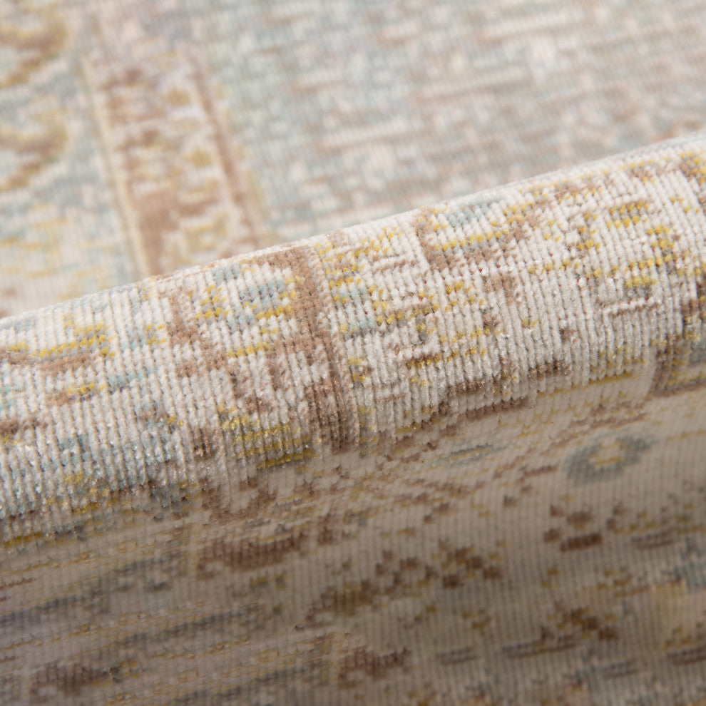 Century Leeds Runner, Blue, 2'6" x 8', Medallion