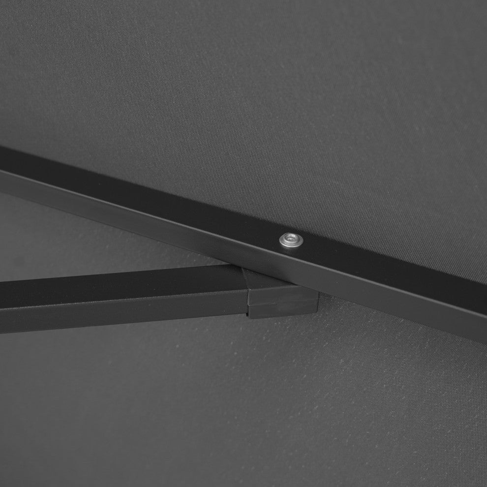 LeisureMod SUBL-9GR Sierra 9 ft Steel Market Umbrella Solar Powerd LED & Tilt