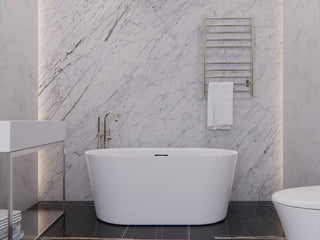 ANZZI Chand Series Freestanding Bathtub, White, 55 in.