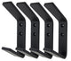 (4) Double Coat Hook Tilted Black Steel Iron Modern Farmhouse Rustic Industrial