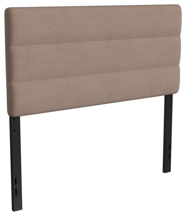 Paxton Stitched Upholstered Adjustable Height Headboard, Taupe, Full