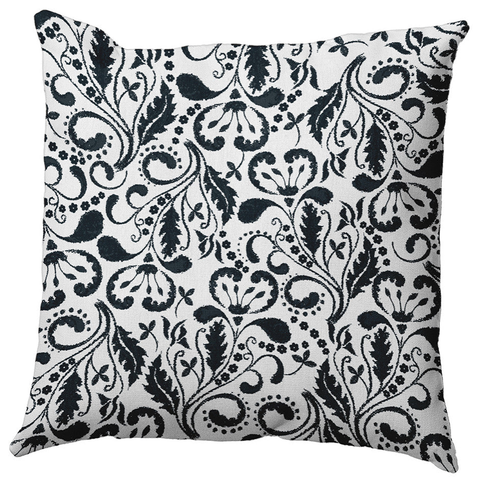 Aurora Polyester Indoor/Outdoor Pillow, Black, 20"x20"