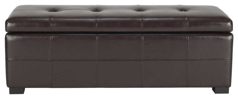 Safavieh Maiden Tufted Storage Bench, Large, Brown Leather