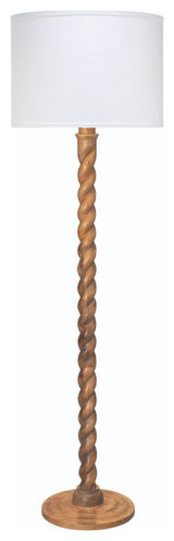 Barley Twist Floor Lamp, Natural Mango Wood