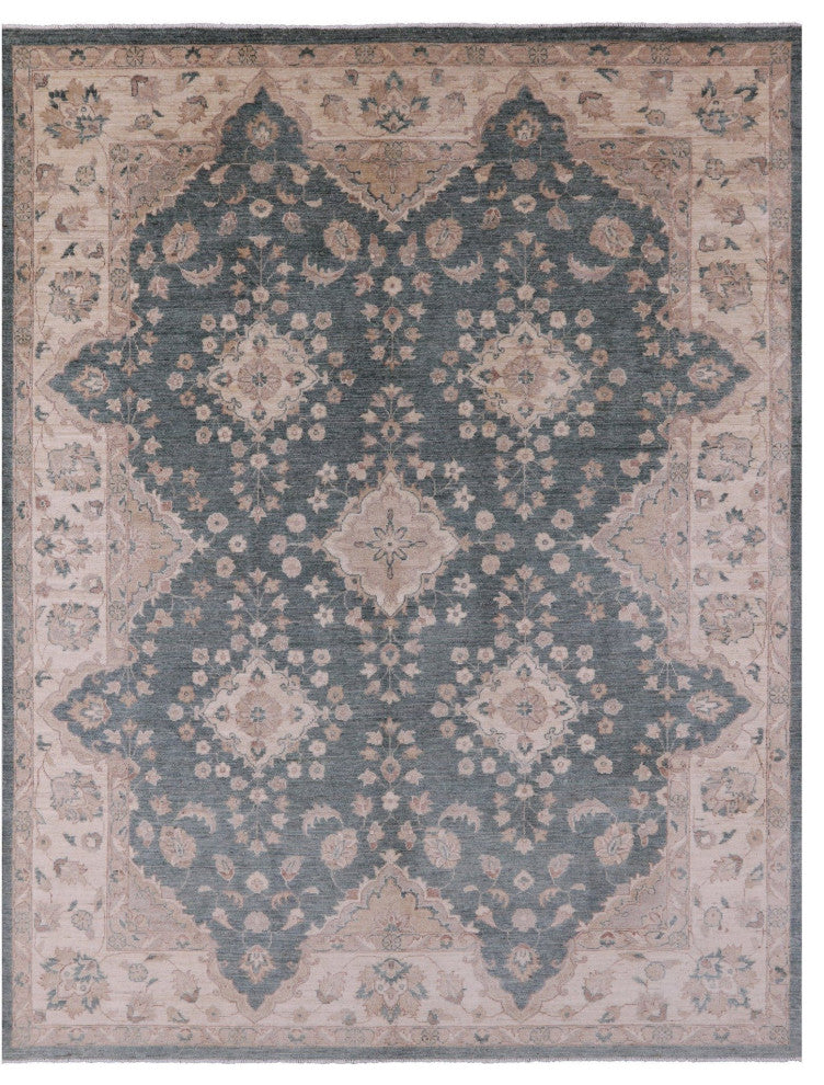 Handmade Peshawar Wool Rug 8' 10" X 11' 5" Q11383