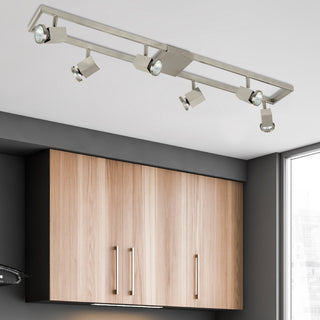 4x50W Track Light, Satin Nickel Finish, 6 Light