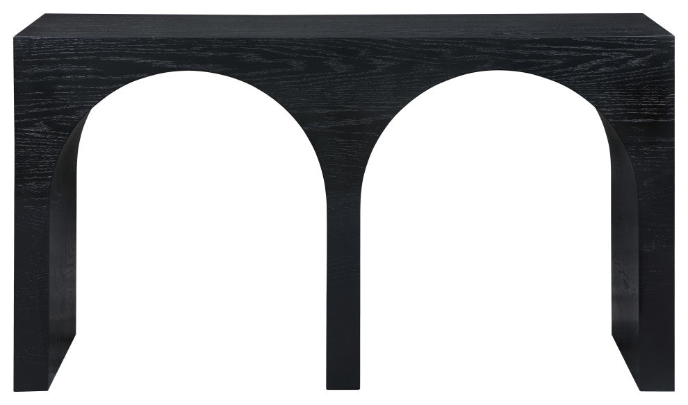 June Black Oak Console Table, Black, 54" W X 18" D X 30" H