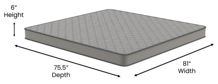 Capri Comfortable Sleep CertiPUR-US Certified Spring Mattress, Mattress in a Box, Gray, King