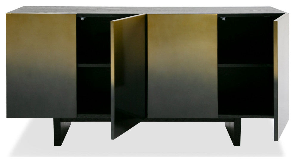 Modrest Elmira Glam Black Ash, Gradient Stainless Steel Buffet