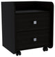 DEPOT E-SHOP Marsella Nightstand, Two Drawers, Superior Top, Metal Handle