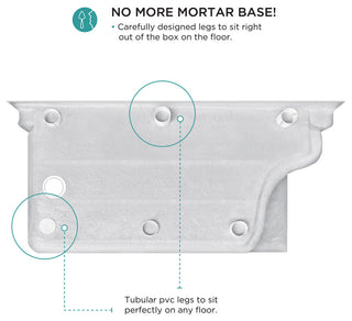 Single Threshold Acrylic Non-Slip Shower Base, Seat 60 x 32, Left Hand Drain