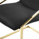 Side Dining Chair, Set of 2, Velvet, Metal, Gold Black, Cafe Bistro Restaurant