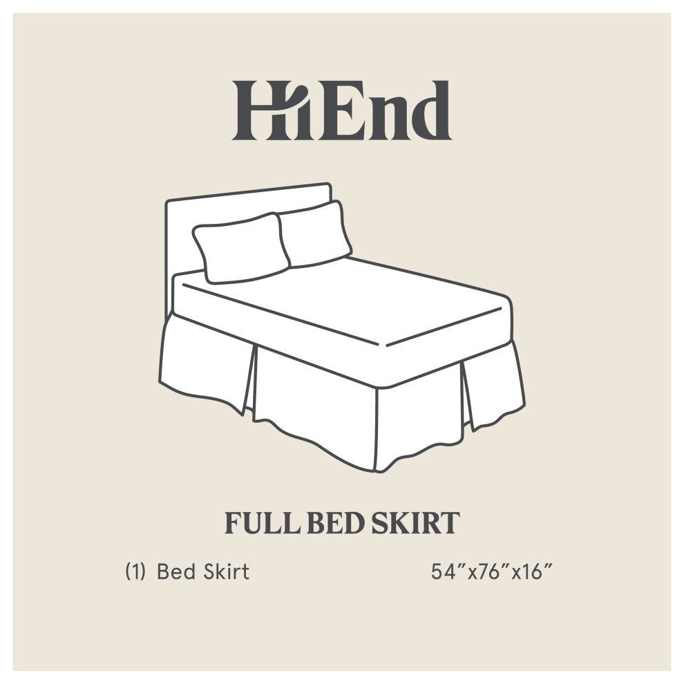 Carmen Solid Taupe Faux Linen Bed Skirt, Full