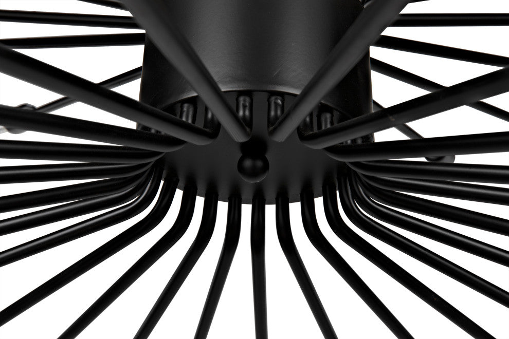Lampberto Chandelier, Black Steel