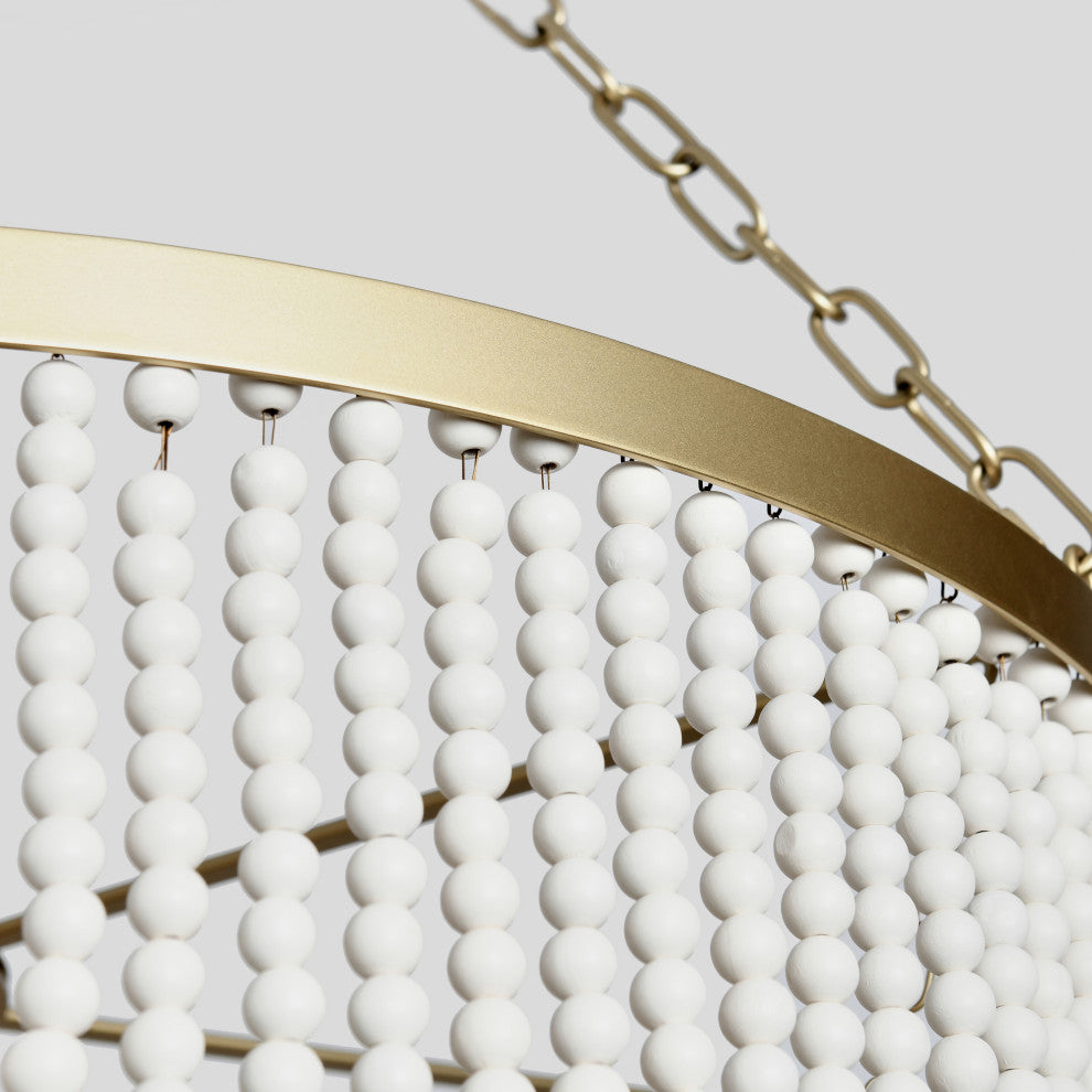 Amanda White Beaded Chandelier