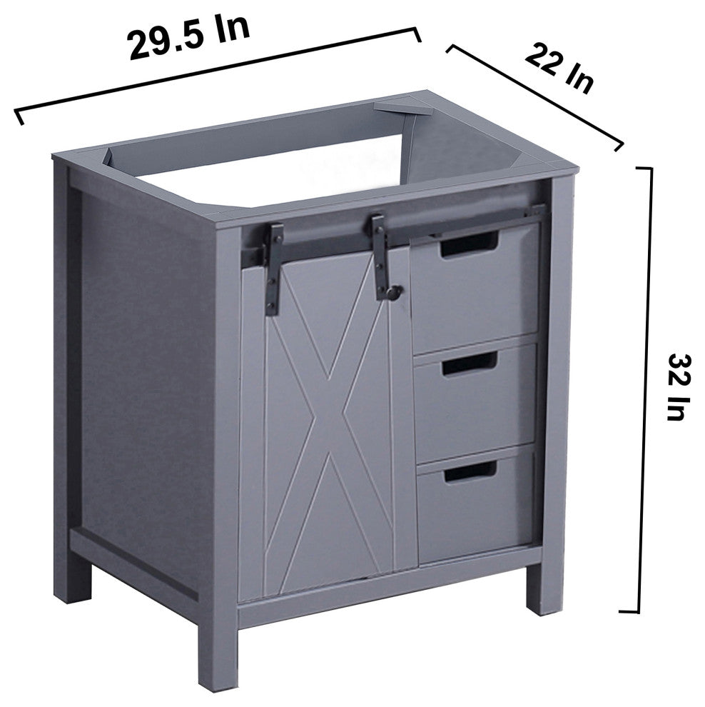 Marsyas 30" Dark Gray Bathroom Organiser Bath Storage Vintage Vanity Cabinet