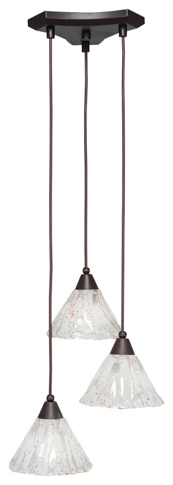 Europa 3-Light Cluster Pendalier, Dark Granite/Italian Ice