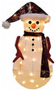 PW 32" Candy Cane Lane Camo Snowman 3D Pre-Lit 50 Lights Yard Art Lighted Disp