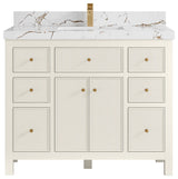 Sonoma 42" Single Sink Bath Vanity in Alabaster, 2"  Viola Brown