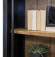 8' Tall Bookcase Wall With Ladder, Storage Organizer, Black