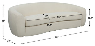 Uttermost 23746 Capra Art Deco White Sofa