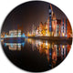 Panorama Of Gdansk Old Town, Landscape Photo Disc Metal Artwork, 36"