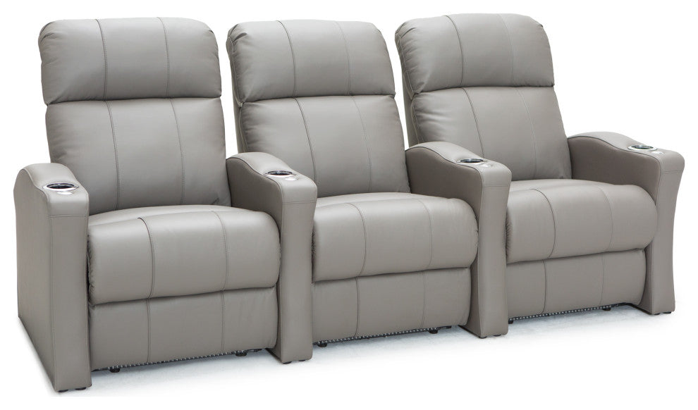 Seatcraft Napa Home Theater Seats, Gray, Row of 3