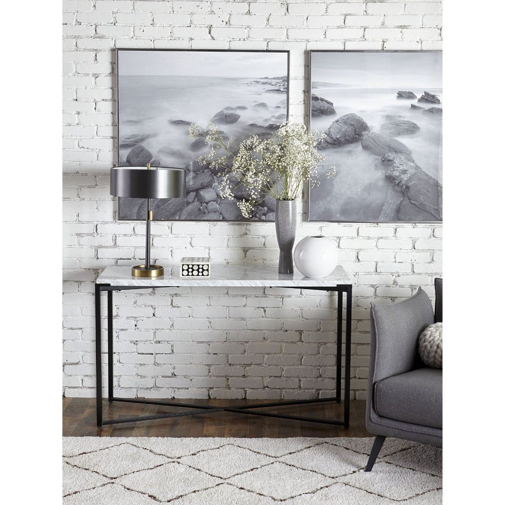 Modus Saxon 3PC Coffee, End & Console Table in Matte Black