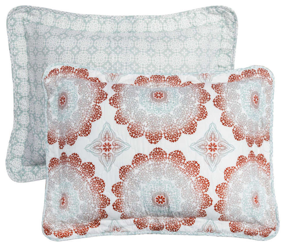 Delia Quilted 7 Piece Bed Spread Set, Queen