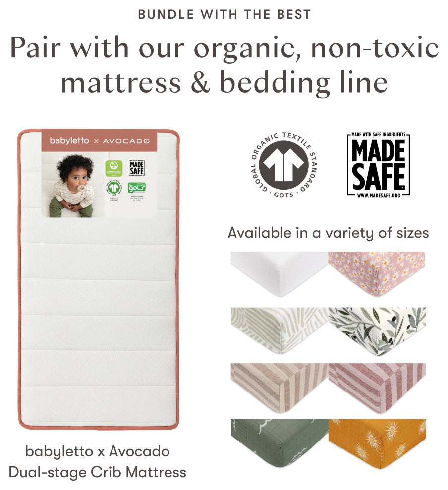 Pogo 8-in-1 Convertible Crib With All-Stages Conversion Kits, Blonde