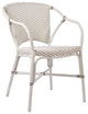 Valerie Outdoor Dining Armchair, White With Cappuccino Dots