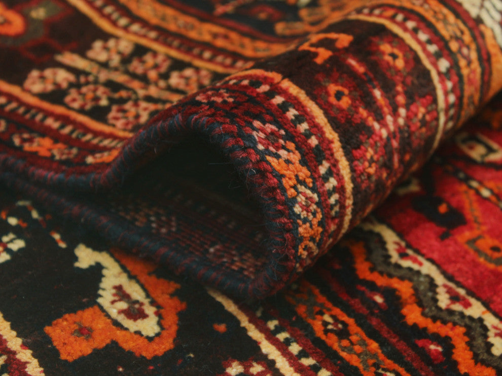 Fine Vintage Distressed Negeen Rust Rug