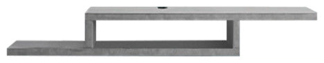 Asymmetrical Wall Mounted TV Console Entertainment Center Wall Decor 60-inch, Stone Gray
