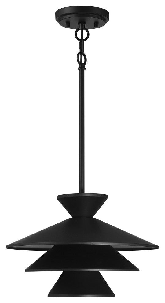 1-Light Pendant, Matte Black