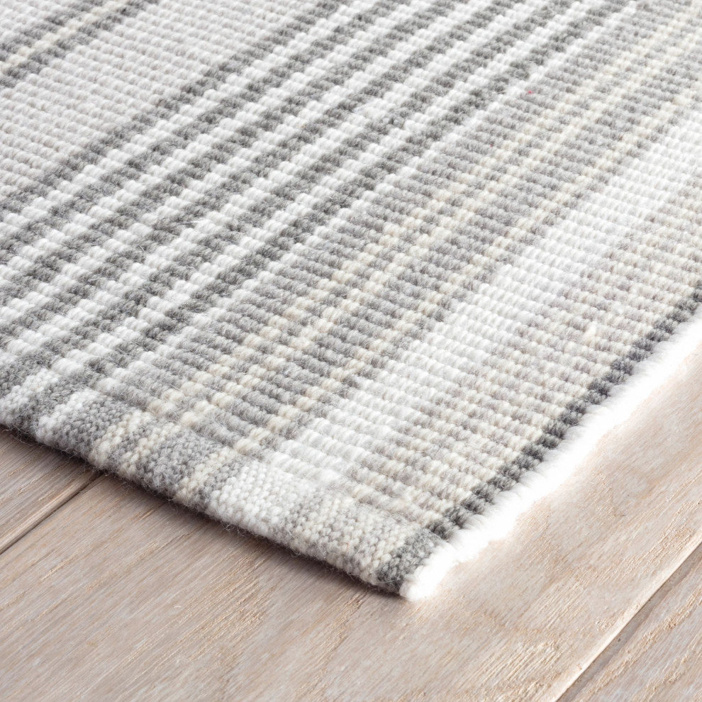 Dash & Albert Gradation Ticking Handwoven Indoor/Outdoor Rug, Grey, 3' x 5'