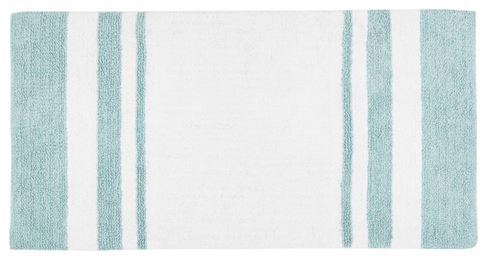 Madison Park Spa Cotton Reversible Bath Rug, Aqua