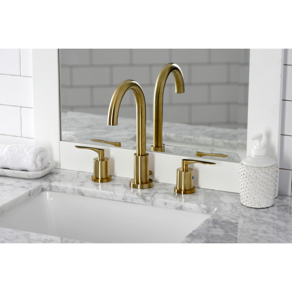 FSC8923SVL Widespread Bathroom Faucet With Brass Pop-Up, Brushed Brass