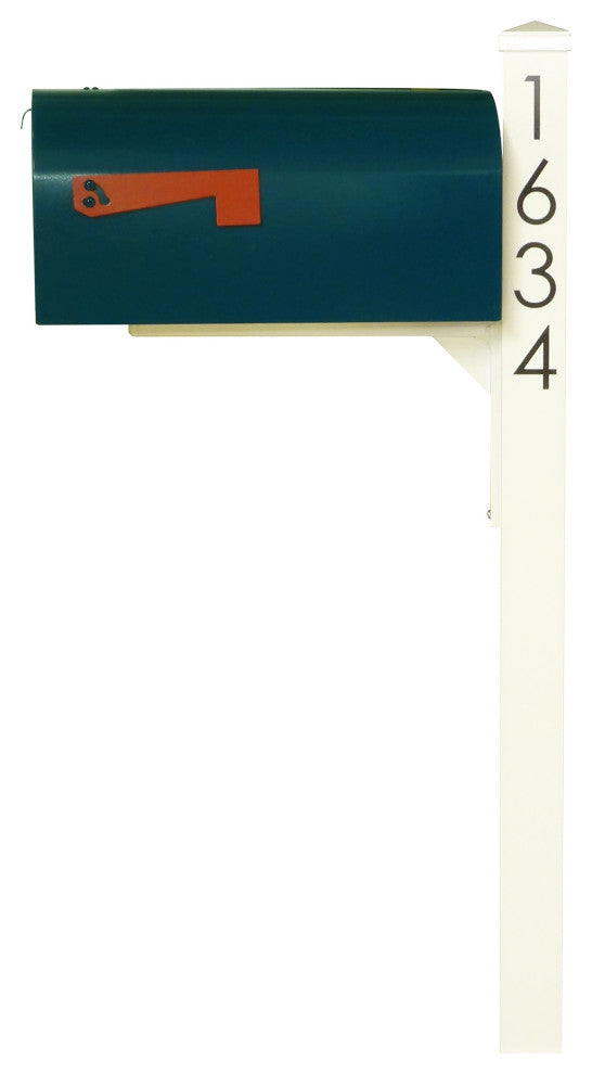 Mid Modern Rigby Curbside Mailbox and Post, Blue