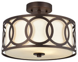 Bronx Transitional 2 Light Oil Rubbed Bronze Semi-Flush Ceiling Fixture 13" Wide