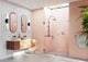 Umbra Frameless Wall Hinged Shower Door Towel Bar and Single Stationary Panel