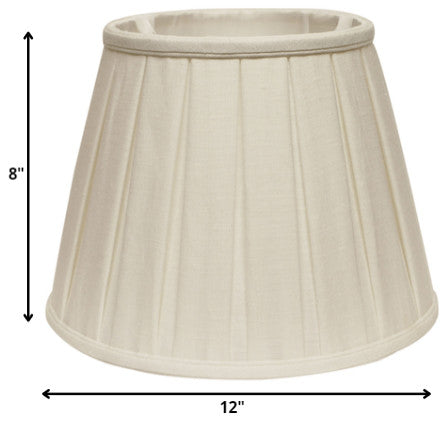 12" White Slanted Paperback Linen Lampshade With Box Pleat