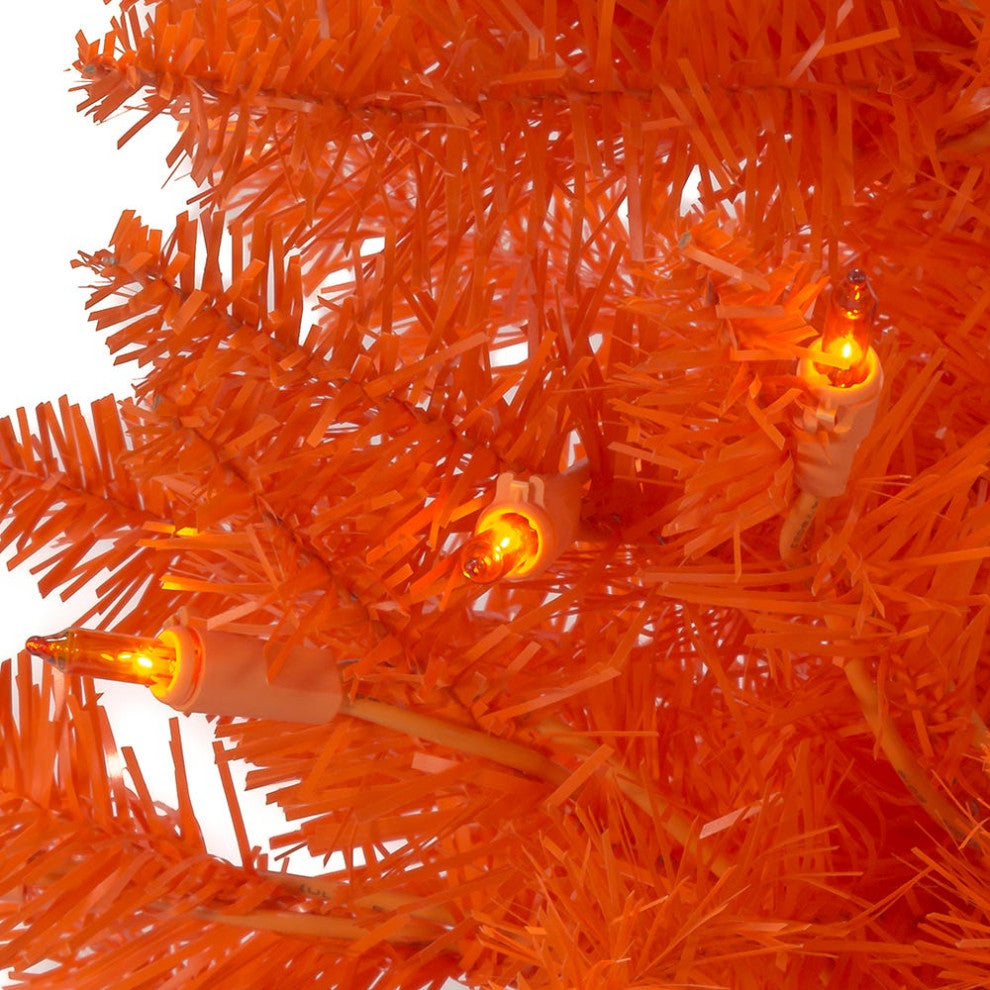 Kurt Adler 3 Foot Pre-Lit Slim Orange Christmas Tree