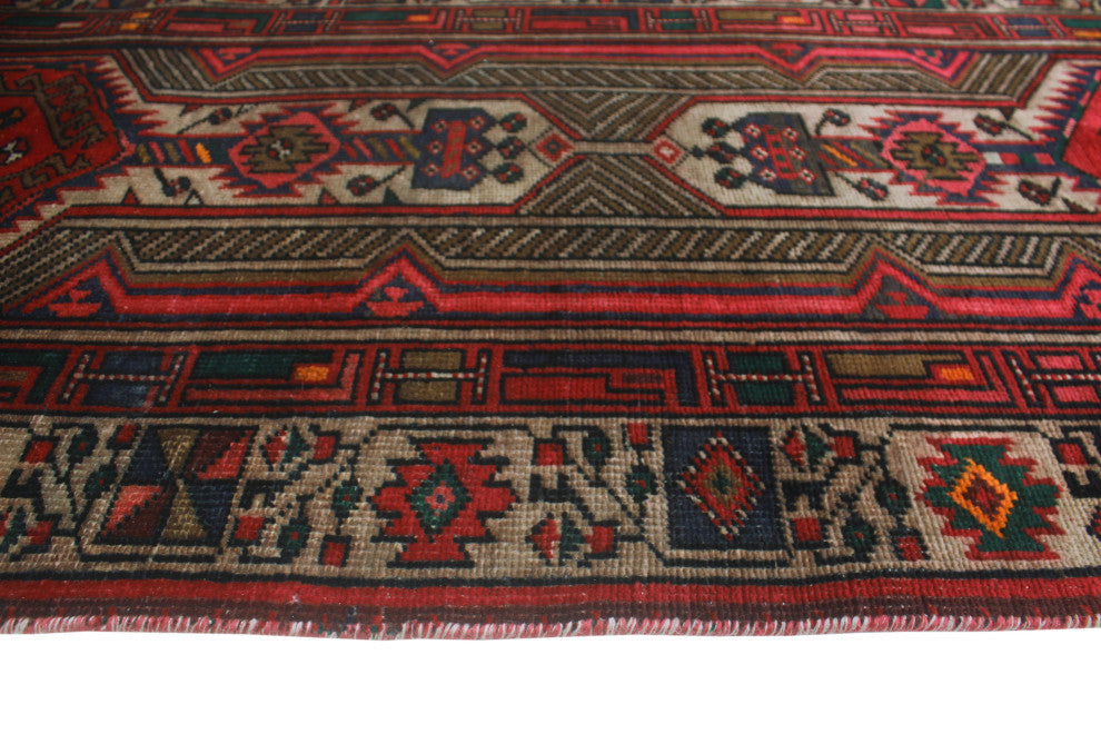 Fine Vintage Distressed Nadereh Rust/Beige Runner, 2'9x10'8