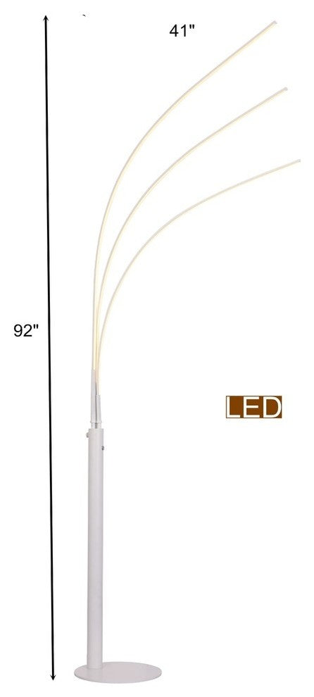 Artiva USA 92" Aurora LED Arch Tree Floor Lamp, Touch Dimmer, Matt White